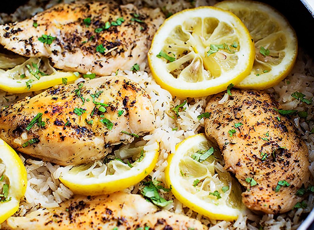 Poulet-au-citron-avec-du-riz