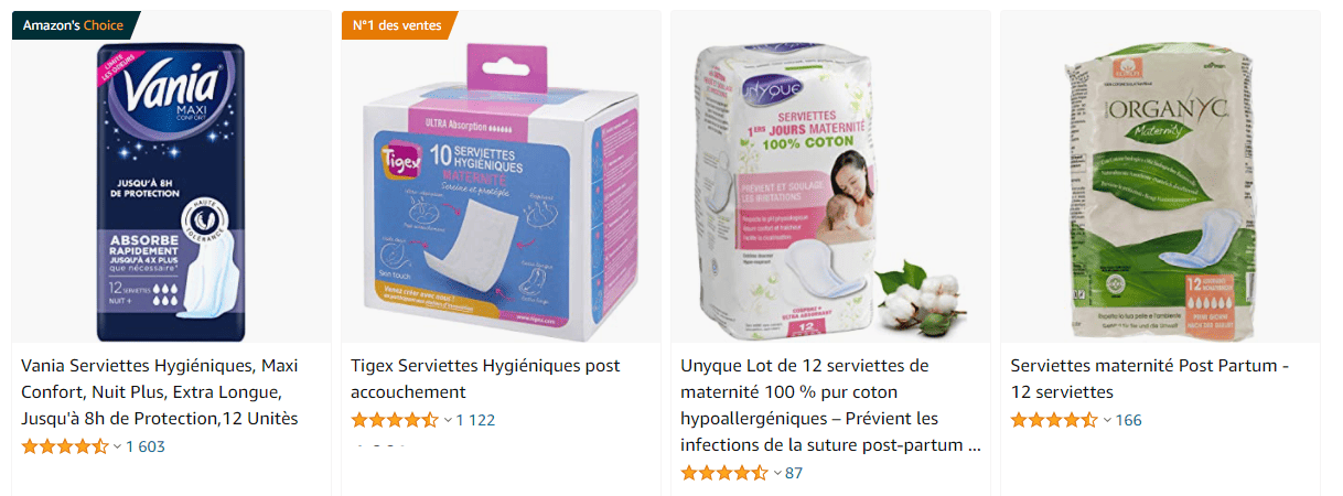 amazon-serviette-hygiénique-après-accouchement